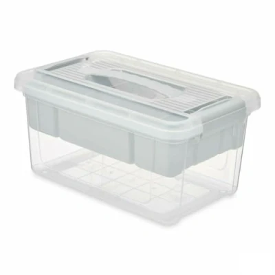 Afbeelding van Multi functionele Kist Grijs Transparant Plastic 5 L 29,5 x 14,5 19,2 cm (6 Stuks)