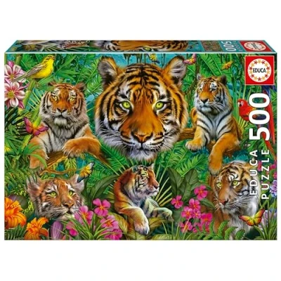 Afbeelding van Puzzel Educa Tiger jungle 500 Onderdelen