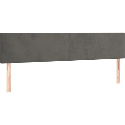 Afbeelding van Hoofdborden 2 st 90x5x78/88 cm fluweel donkergrijs