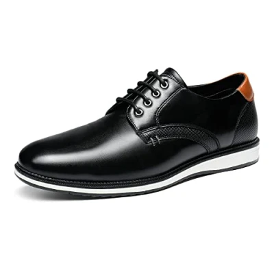 Afbeelding van Bruno Marc Chaussures Hommes Robe Costume Oxford Derby à Lacets pour Mariage Travail Fête SBOX2225M E, Noir 47 EU