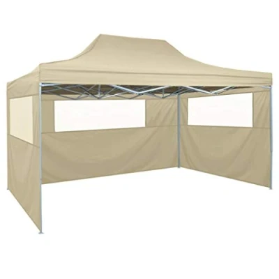 Afbeelding van Vouwtent met 3 wanden 3x4,5 m crème