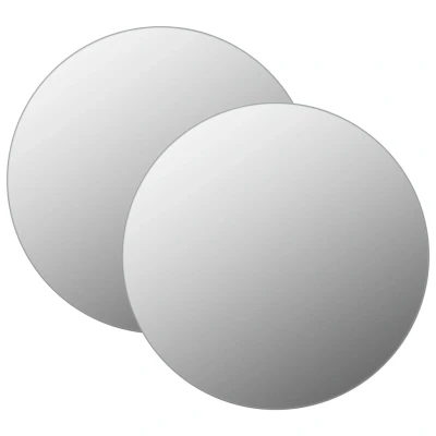 Afbeelding van Wandspiegels 2 st rond 50 cm glas