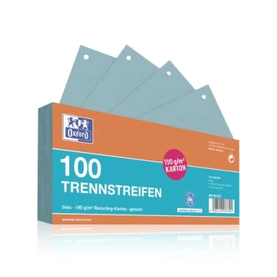 Afbeelding van Oxford 100 tabbladen van gekleurd karton, blauw