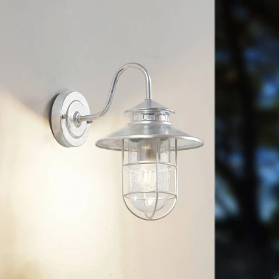 Afbeelding van Lindby buitenwandlamp Naleta, gegalvaniseerd zilver, staal