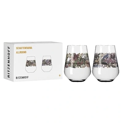 Afbeelding van Ritzenhoff 3911001 set van 2 universele glazen 500 ml nr. 1 kleurrijk junglemotief Made in Germany