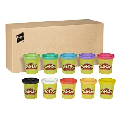 Image de Play Doh, Pack de 10 pots 56 g pâte à modeler colorée, loisir créatif pour enfants