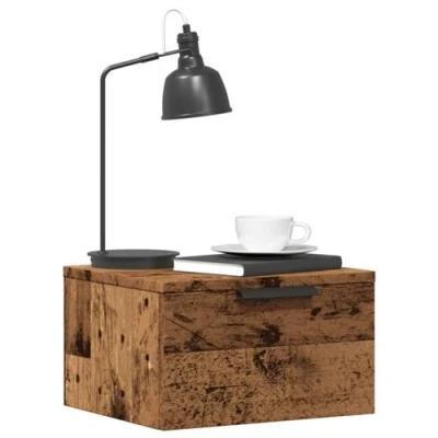 Image de vidaXL Tables de chevet murales 2 pcs vieux bois 34x30x20 cm856980