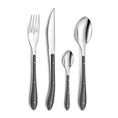 Afbeelding van Bestekset Amefa Bistro 1 2 3 (24 pcs) Zwart Roestvrij staal Kleur