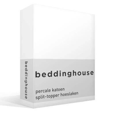 Afbeelding van Beddinghouse Percale Splittopper Hoeslaken Wit 180 x 210/220