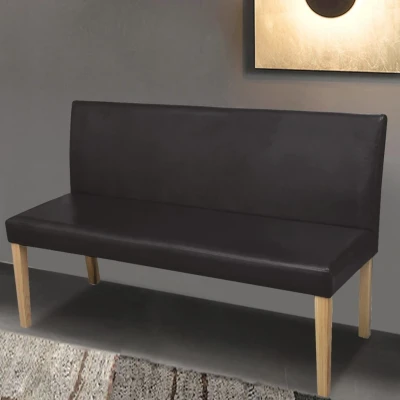 Afbeelding van Bankje 139,5 cm kunstleer donkerbruin