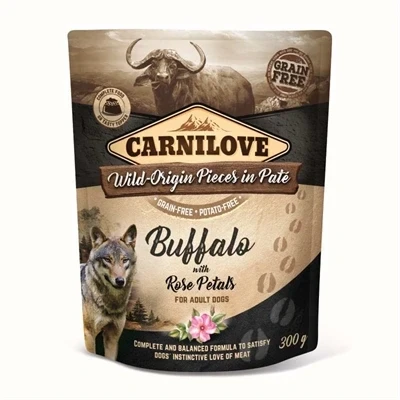 Afbeelding van Carnilove Dog Pouch Buffel / Rozenblad 12X300 GR