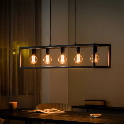 Afbeelding van Jolijn hanglamp zwart staal 5L