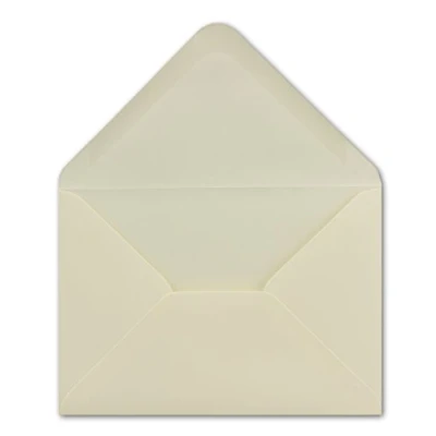 Afbeelding van 50 enveloppen DIN C6 crèmekleurig, 11,4 x 16,2 cm, 100 g/m², natte plakenveloppen, zonder venster, voor uitnodigingen van Glüxx agent