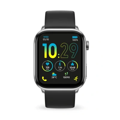 Afbeelding van Ice WATCH Smart 3.0 Silver Black 1.78 AMOLED GPS Rechthoekige smartwatch zilver gemengd met siliconen armband 024301 (1,78 inch), zilverkleurig, uniek zilver.