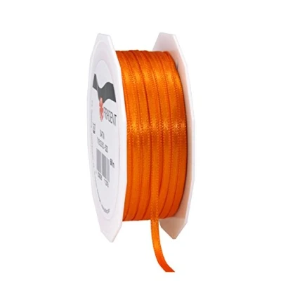 Image de PRÄSENT C.E. Pattberg ruban cadeau en satin orange, 49,7 m de long pour emballer des cadeaux, 0,3 cm large, décoration et artisanat, décoratif toutes les