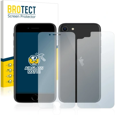 Afbeelding van BROTECT AirGlass Matte kogelwerende glasfolie (1 Stuk, Apple iPhone SE (2e generatie)), Smartphone beschermfolie, Grijs