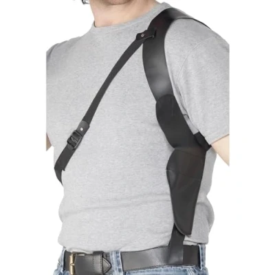 Afbeelding van Zwarte schouder holster leder look