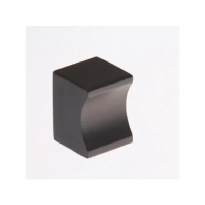 Afbeelding van Zwarte aluminium meubelknop vierkant 19x19 mm