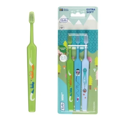 Afbeelding van TePe Extra Flexibele Mini Tandenborstel Set van 2 + 1 Gratis