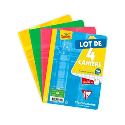 Afbeelding van Clairefontaine Cahier piqre lot de 4, 170 x 220 mm, sÈyËs VE = 1