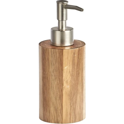 Afbeelding van Zeller zeeppompje/dispenser acacia hout D7 x H18 cm