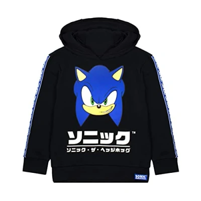 Afbeelding van Sonic The Hedgehog Capuchontrui voor kinderen, zwart, Japanse gamer, zwart.