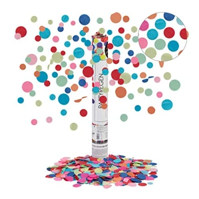 Afbeelding van Relaxdays confetti kanon groot party popper gekleurd 40 cm verjaardag decoratie