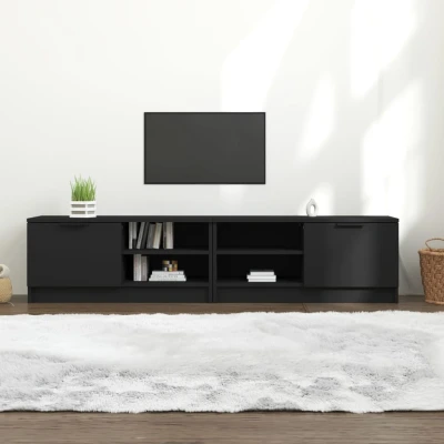 Afbeelding van vidaXL Tv meubels 2 st 80x35x36,5 cm bewerkt hout zwart