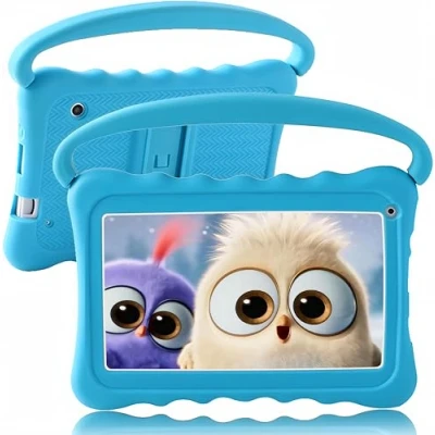Afbeelding van zcobro Kindertablet, 7 inch, met beschermhoes, 2 GB + 32 GB, Quad Core IPS, dubbele camera, bluetooth, kinderbeveiliging wifi, voor jongens en meisjes, blauw