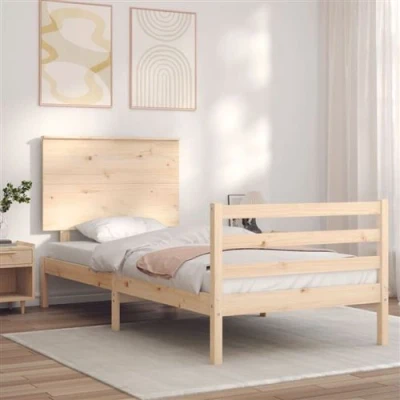 Image de vidaXL Cadre de lit et tête 100x200 cm bois massif