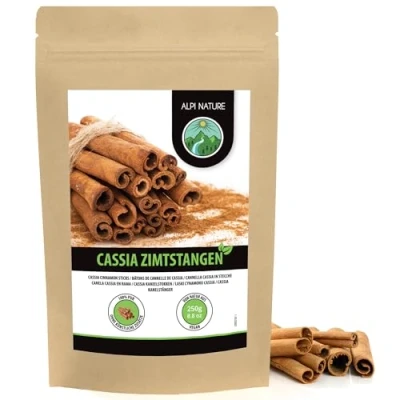 Afbeelding van cassia kaneelstokjes (250 g), 100% pure kaneel, voorzichtig gedroogd, natuurlijk zonder toevoegingen, veganistisch