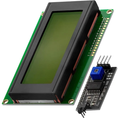 Afbeelding van AZDelivery HD44780 2004 LCD Display Groene Bundel 4x20 Tekens met I2C Interface compatibel Arduino Inclusief E Book! 1