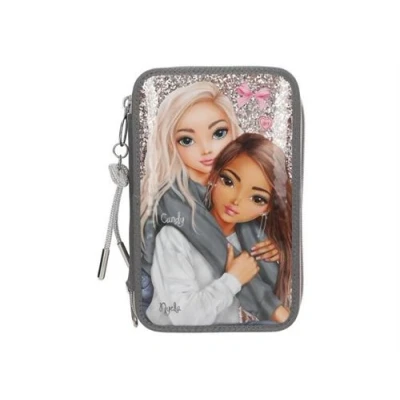 Image de TOPModel Trousse triple polyester rose, gris MY BFF