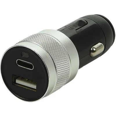 Afbeelding van Pro Plus Autolader USB Lader 2 Weg Type A en C 12 Volt 24 3100mA