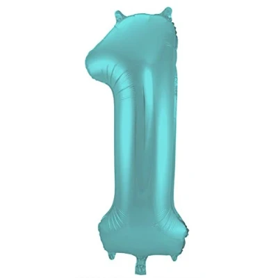 Image de Feuille de ballon Figure 1 Mat Aqua Metallic 86cm
