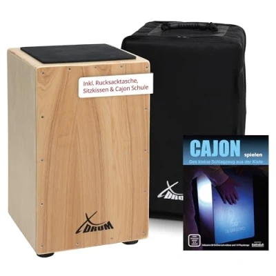 Image de XDrum Cajon Primero nature méthode d&#039;apprentissage &amp; housse comprises