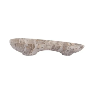 Afbeelding van Present Time Schaal Organic Bruin 37x13x7cm Marmer Scandinavisch Woonkamer