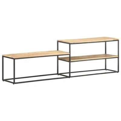 Afbeelding van Tv meubel 180x30x50 cm ruw mangohout