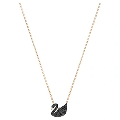 Afbeelding van Swarovski Iconic SWAN Pendant Ketting, Dames, Maat: One Size, Jet