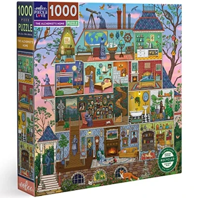 Afbeelding van eeBoo Piece&amp;Love: The Alchemist&#039;s Home 1000 stuks stukjes Het huis van de fascinerende alchemist gerecycled karton hoogwaardige puzzel voor volwassenen PZTAST