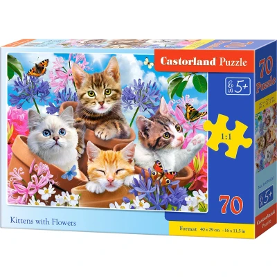 Afbeelding van Castorland Kittens with Flowers 70pcs