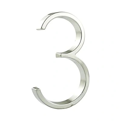 Afbeelding van HASWARE Zwevend huisnummerbord 12 cm, moderne deurnummers, verkeersbord, adreshuisnummers, zwart metaal (Zilver, 3)