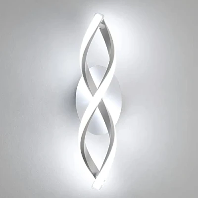 Afbeelding van Comely Applique Murale Interieur, LED Lampe Moderne 16W 1800LM, Cool White 6500k, Design incurvée Appliques pour Chambre à Coucher Escalier Salon