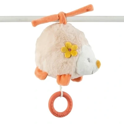 Afbeelding van Nattou Egel Zoe Muziek Knuffel 20 cm Donker Warm Beige