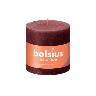 Afbeelding van Rustiek Shine stompkaars 100/100 Velvet Red Bolsius