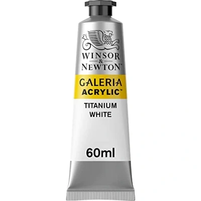 Afbeelding van Winsor &amp; Newton 2120644 Galeria acrylverf, hoge pigmentatie, lichtecht en verouderingsbestendig, romige vloeiende consistentie 60ml Tube, Titanium White