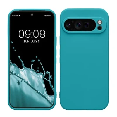 Afbeelding van kwmobile telefoonhoesje geschikt voor Google Pixel 9 Pro Hoesje smartphone Precisie camera uitsnede In mat petrol
