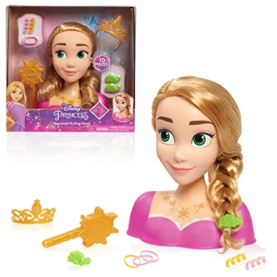 Afbeelding van Disney Princess Just Play Rapunzel Kaphoofd, blond haar, 10 stuks, speelgoed voor kinderen vanaf 3 jaar
