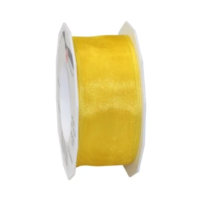 Afbeelding van C.E. Pattberg Present Four Seasons Organza lint met draad 40 mm x 25 m, geel