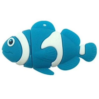 Image de Clé USB FLASH DRIVE 8 Go  mémoire Stick Stockage de Données  Poisson bleu  Bleu et Blanc